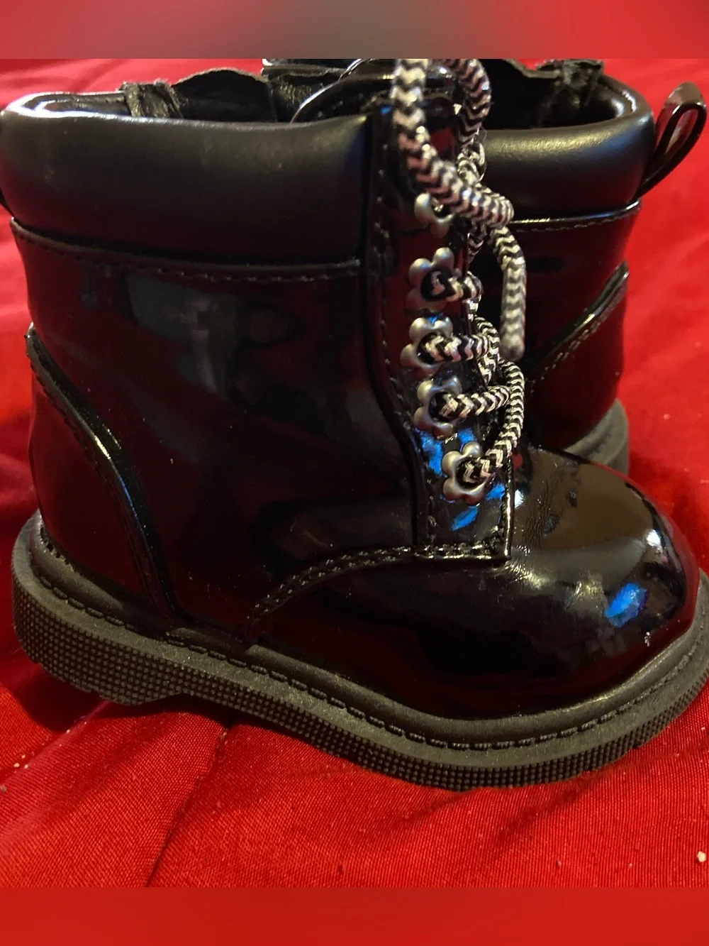 Baby Black Lace-Up Boots 🖤
